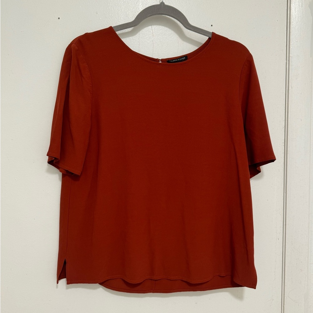 Eileen Fisher Tencel Short Sleeve Top Size Small🔥